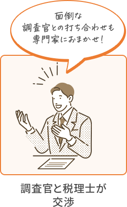 面倒な調査官との打ち合わせも専門家におまかせ！ 調査官と税理士が交渉